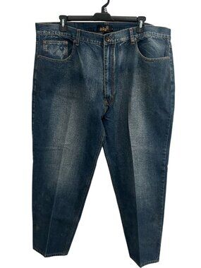 Altered Blue Denim Jeans Straight Leg Western Pocket Retro Streetwear Skater